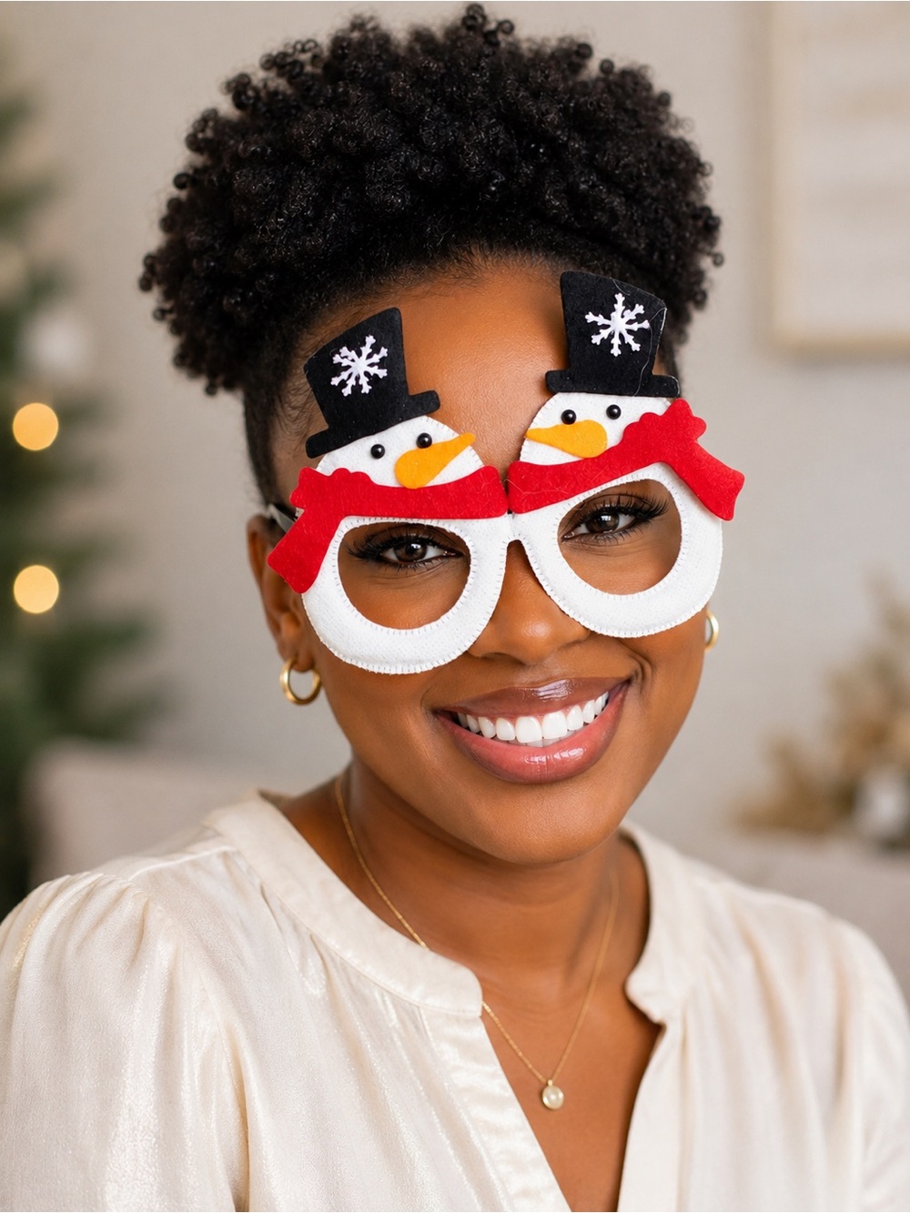 Holiday Snowman Novelty Glasses - Festive Family Office Party Photo Booth - New